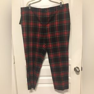 NWT Ralph Lauren Tartan Plaid Pants (Red/Black/Blue/Green Multi), Sz 18W